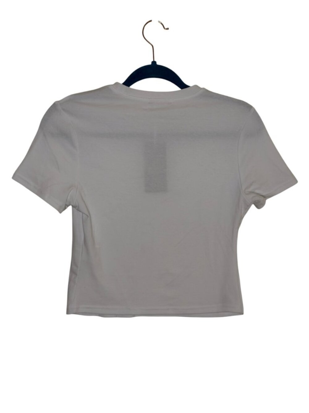 Sampeel Crop T Shirt Knit Top Blouse Crewneck Women White M NWT - Picture 5 of 9